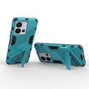 For vivo Y35 4G Global PC + TPU Shockproof Phone Case with Invisible Holder(Blue)