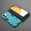 For vivo Y35 4G Global PC + TPU Shockproof Phone Case with Invisible Holder(Blue)