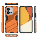 For vivo Y35 4G Global PC + TPU Shockproof Phone Case with Invisible Holder(Orange)