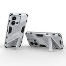 For vivo Y35 4G Global PC + TPU Shockproof Phone Case with Invisible Holder(White)