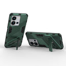 For vivo Y35 4G Global PC + TPU Shockproof Phone Case with Invisible Holder(Green)