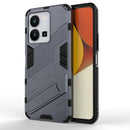 For vivo Y35 4G Global PC + TPU Shockproof Phone Case with Invisible Holder(Grey)