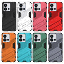 For vivo Y35 4G Global PC + TPU Shockproof Phone Case with Invisible Holder(Grey)