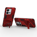 For vivo Y35 4G Global PC + TPU Shockproof Phone Case with Invisible Holder(Red)