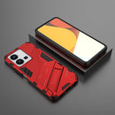 For vivo Y35 4G Global PC + TPU Shockproof Phone Case with Invisible Holder(Red)