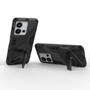 For vivo Y35 4G Global PC + TPU Shockproof Phone Case with Invisible Holder(Black)