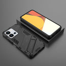 For vivo Y35 4G Global PC + TPU Shockproof Phone Case with Invisible Holder(Black)