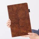 For iPad 2022 Life Tree Series Horizontal Flip Leather Case with Holder(Brown)