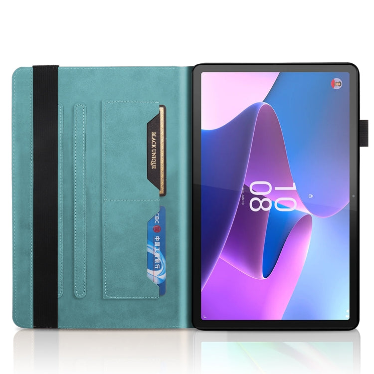 For Lenovo Tab P11 Pro Gen 2 Life Tree Series Horizontal Flip Leather Case with Holder(Lake Blue)