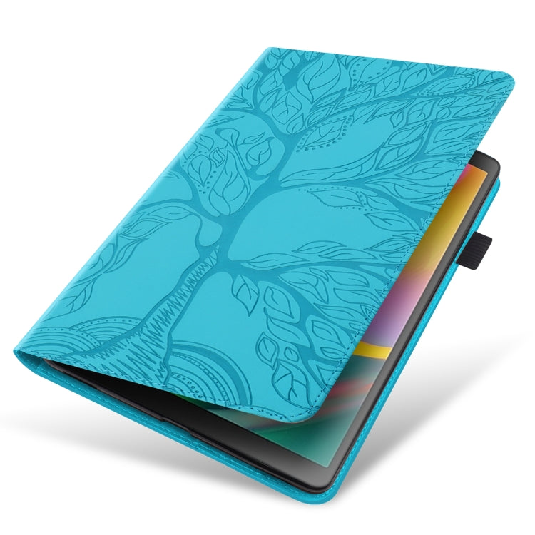 For Lenovo Tab P11 Pro Gen 2 Life Tree Series Horizontal Flip Leather Case with Holder(Lake Blue)