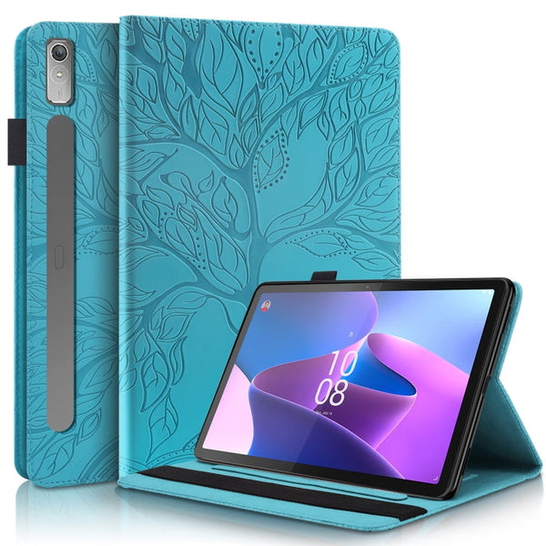 For Lenovo Tab P11 Pro Gen 2 Life Tree Series Horizontal Flip Leather Case with Holder(Lake Blue)
