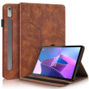 For Lenovo Tab P11 Pro Gen 2 Life Tree Series Horizontal Flip Leather Case with Holder(Brown)