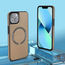 For iPhone 14 Pro Max Leather MagSafe Magnetic Phone Case(Beige)