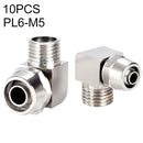 PL6-M5 LAIZE 10pcs Nickel Plated Copper Trachea Quick Fitting Lock Female Connector