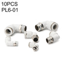 PL6-01 LAIZE 10pcs PL Elbow Pneumatic Quick Fitting Connector