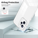 For Realme C35 3 in 1 Clear TPU Color PC Frame Phone Case(White)