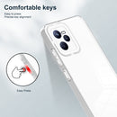 For Realme C35 3 in 1 Clear TPU Color PC Frame Phone Case(White)