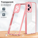 For Realme C35 3 in 1 Clear TPU Color PC Frame Phone Case(Pink)