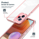 For Realme C35 3 in 1 Clear TPU Color PC Frame Phone Case(Pink)