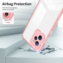 For Realme C35 3 in 1 Clear TPU Color PC Frame Phone Case(Pink)