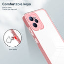 For Realme C35 3 in 1 Clear TPU Color PC Frame Phone Case(Pink)