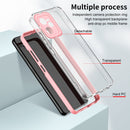 For Realme C35 3 in 1 Clear TPU Color PC Frame Phone Case(Pink)