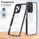 For Realme C35 3 in 1 Clear TPU Color PC Frame Phone Case(Black)