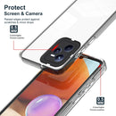 For Realme C35 3 in 1 Clear TPU Color PC Frame Phone Case(Black)