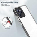 For Realme C35 3 in 1 Clear TPU Color PC Frame Phone Case(Black)