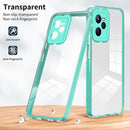 For Realme C35 3 in 1 Clear TPU Color PC Frame Phone Case(Light Green)