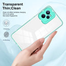 For Realme C35 3 in 1 Clear TPU Color PC Frame Phone Case(Light Green)