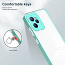For Realme C35 3 in 1 Clear TPU Color PC Frame Phone Case(Light Green)