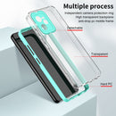 For Realme C35 3 in 1 Clear TPU Color PC Frame Phone Case(Light Green)