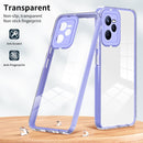 For Realme C35 3 in 1 Clear TPU Color PC Frame Phone Case(Purple)