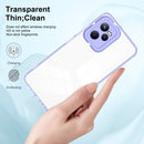 For Realme C35 3 in 1 Clear TPU Color PC Frame Phone Case(Purple)
