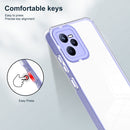 For Realme C35 3 in 1 Clear TPU Color PC Frame Phone Case(Purple)