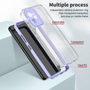 For Realme C35 3 in 1 Clear TPU Color PC Frame Phone Case(Purple)
