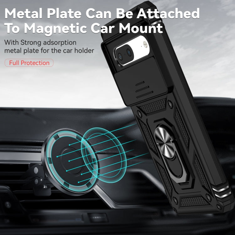 For Google Pixel 7 5G Sliding Camshield Holder Phone Case(Black)