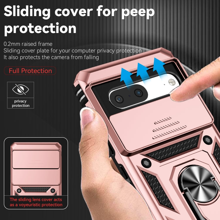 For Google Pixel 7 5G Sliding Camshield Holder Phone Case(Rose Gold)