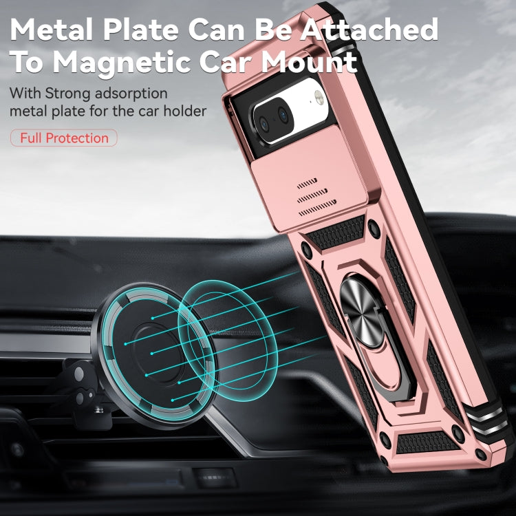 For Google Pixel 7 5G Sliding Camshield Holder Phone Case(Rose Gold)