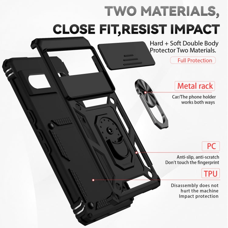 For Google Pixel 7 Pro 5G Sliding Camshield Holder Phone Case(Black)