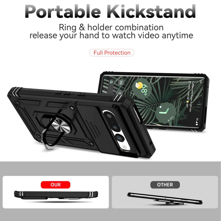 For Google Pixel 7 Pro 5G Sliding Camshield Holder Phone Case(Black)