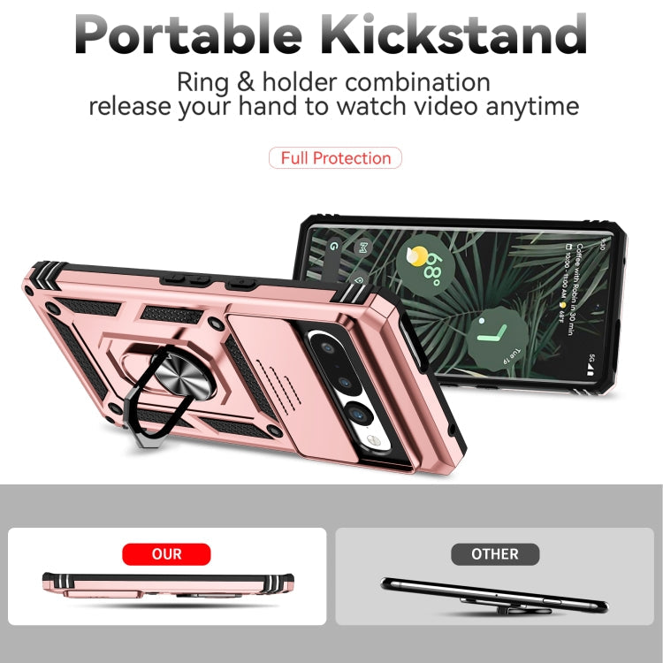 For Google Pixel 7 Pro 5G Sliding Camshield Holder Phone Case(Rose Gold)