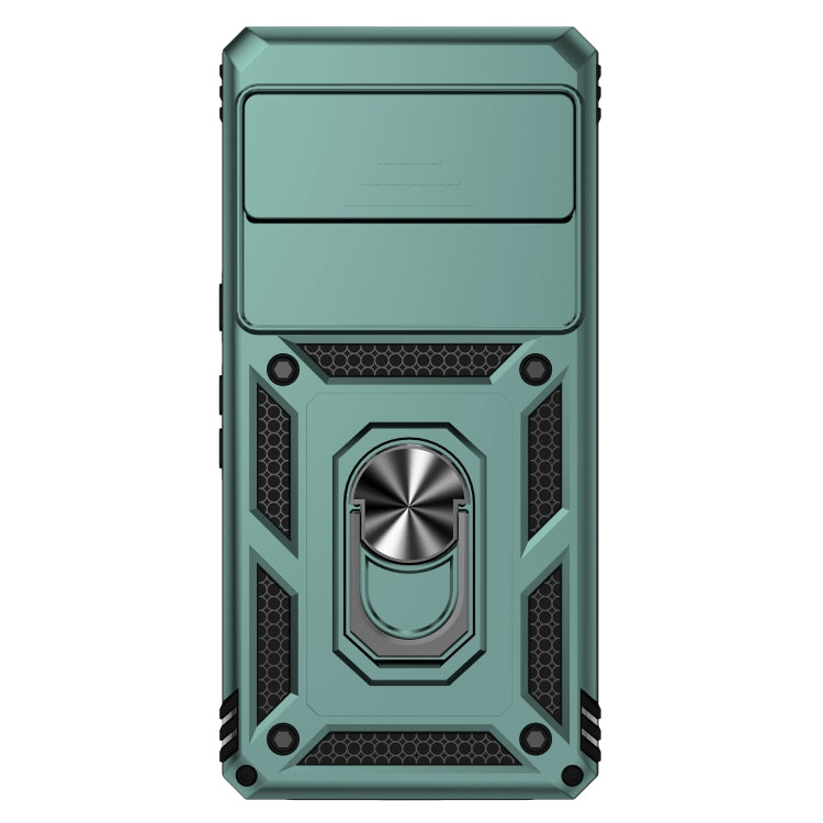 For Google Pixel 7 Pro 5G Sliding Camshield Holder Phone Case(Dark Green)