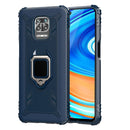 For Xiaomi Redmi Note 9S Carbon Fiber Protective Case with 360 Degree Rotating Ring Holder(Blue)