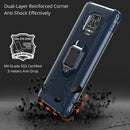 For Xiaomi Redmi Note 9S Carbon Fiber Protective Case with 360 Degree Rotating Ring Holder(Blue)