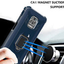 For Xiaomi Redmi Note 9S Carbon Fiber Protective Case with 360 Degree Rotating Ring Holder(Blue)