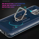For Xiaomi Redmi Note 9S Carbon Fiber Protective Case with 360 Degree Rotating Ring Holder(Blue)