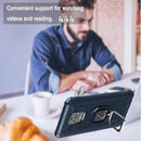 For Xiaomi Redmi Note 9S Carbon Fiber Protective Case with 360 Degree Rotating Ring Holder(Blue)