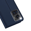 For Motorola Edge 30 Ultra DUX DUCIS Skin Pro Series Flip Leather Phone Case(Blue)